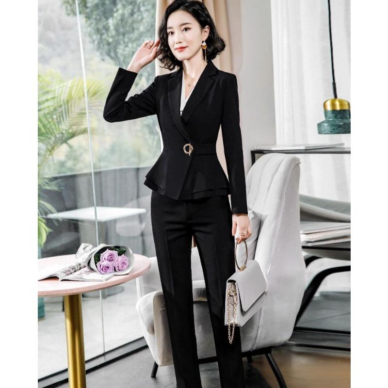 Professional Women Suit 2 Piece Set Fashion Formal Office Wear Blazer and Pants Outfit High Quality