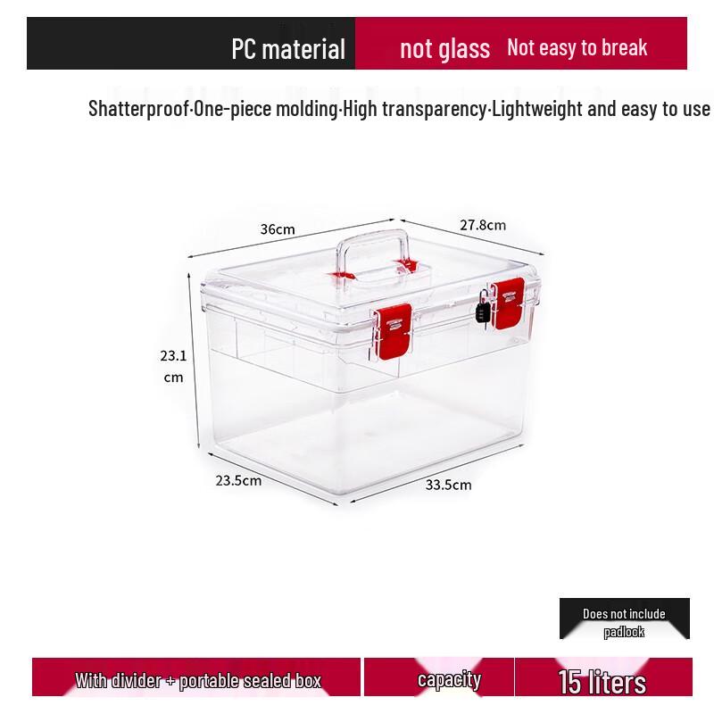 15L Acrylic Sealed Food Storage Container with Handle