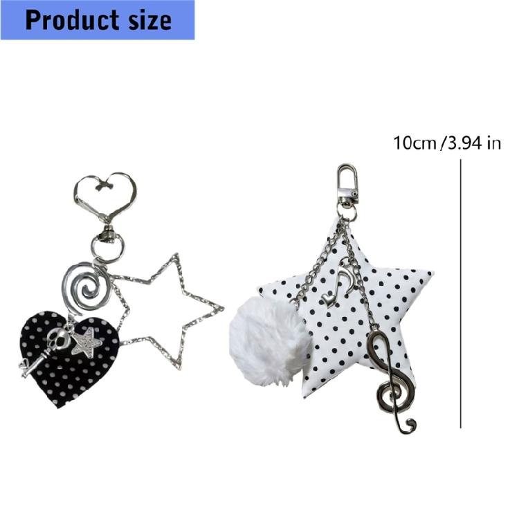 Trendy Dot Star Music Note Keychain For Bag Accessories