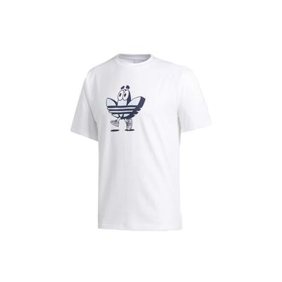 Originals Buddy Tee com desenho Trefoil Masculino Tops Branco GJ2685