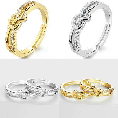 1999 neue Mode Mädchen Freundin Ring Offenen Ring Gravur Knoten Ring Exquisite Schmuck Paar Set Ring