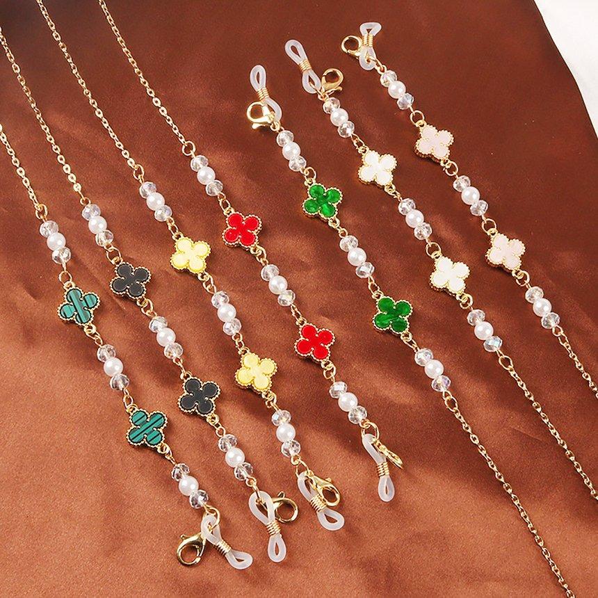 Buy Pearliky 77cm Eyeglass Chains Fashion Women Pearl Fourleaf Clover