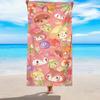 Cute Animal Illustration Beach Towel | Ultra-Absorbent, Quick-Dry, Polyester Blend, Ideal for Beach, Pool, Bathroom Additions