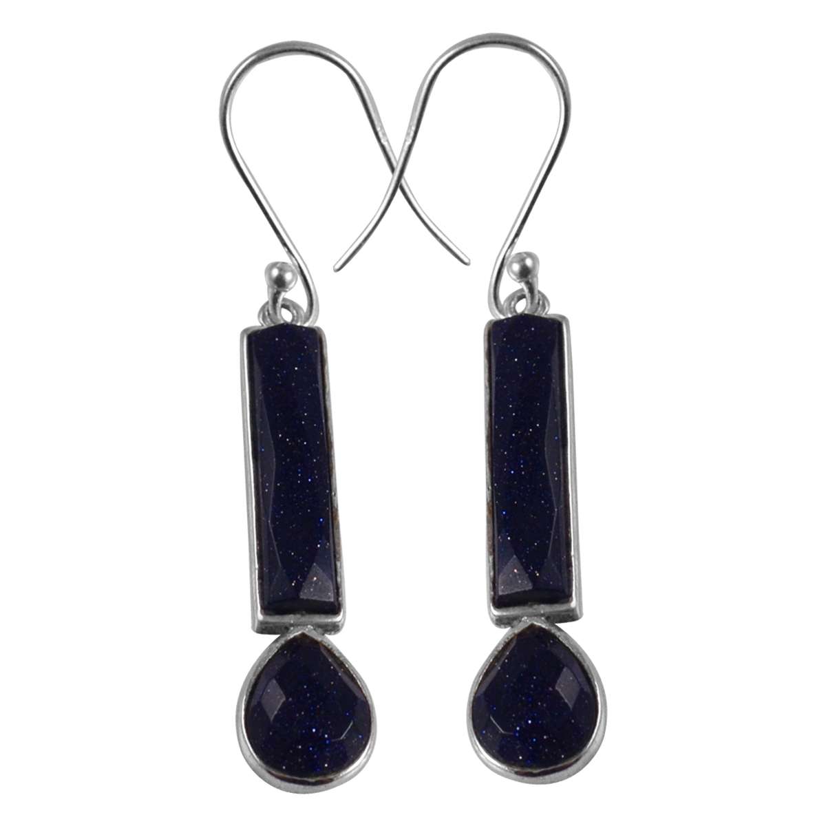 

Blue Sunstone Gemstone Earrings Solid 925 Sterling Silver Handmade Earrings Jewelry Gift For Women And Girls E-1959