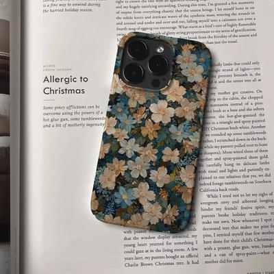Quiet Flower Shadow Phone Case for Apple iPhone16- Retro Style Hard Shell Shockproof Phone Cover for Iphone16/15/14/13/12/11/Xs/Xsmax/XR/Pro/Pro Max