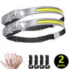 1PC/2PCS Built-in Battery Rechargeable Headlamp 5 Lighting Modes Super Bright Induction Headlight LED COB Waterproof Headlight