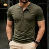 Men's T-shirts and Tank Tops Summer Casual Short Sleeve Solid Color Button Designer Golf Wear Man Basic Camisetas De Hombre