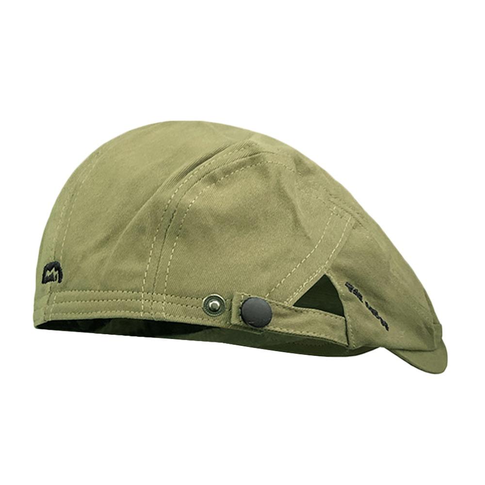 

Casual Embroidery Beret Hat Cotton Vintage Flat Hat Soft Front Back Wear Cabbie Hat for Women Men зелёный
