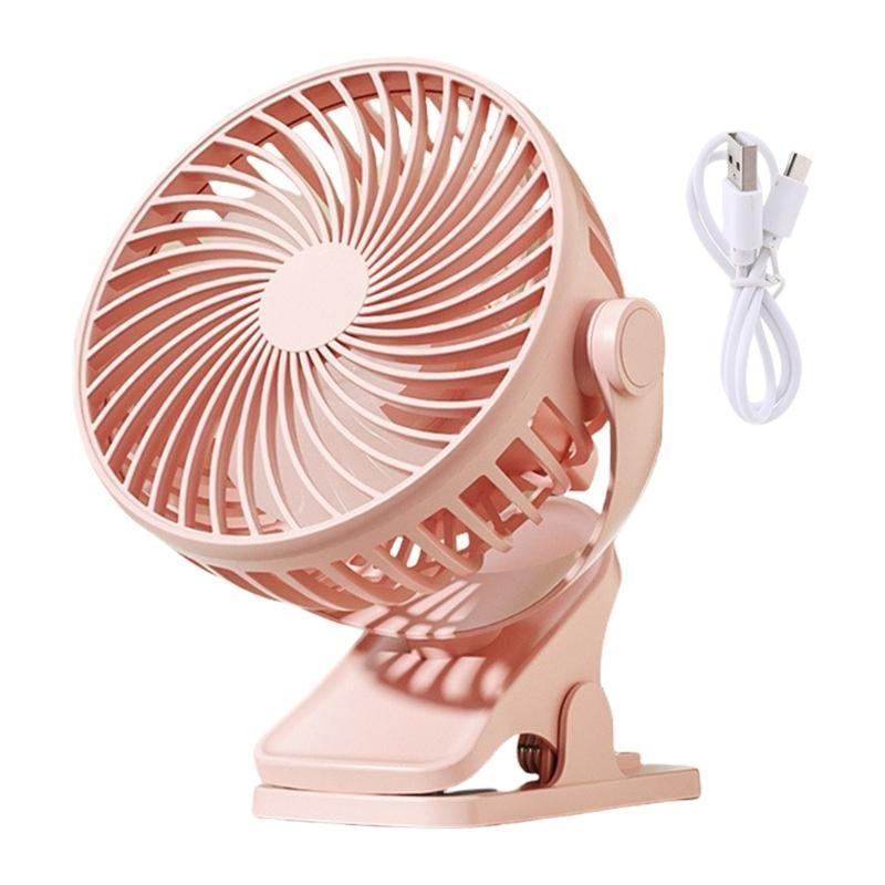 M6CB Travel Fan with 360 Degree Rotation and Three Speed Settings Quiet Desk Fan