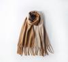 Mohair scarf women's winter two-color soft waxy thickened autumn and winter coarse fringed versatile couple scarf