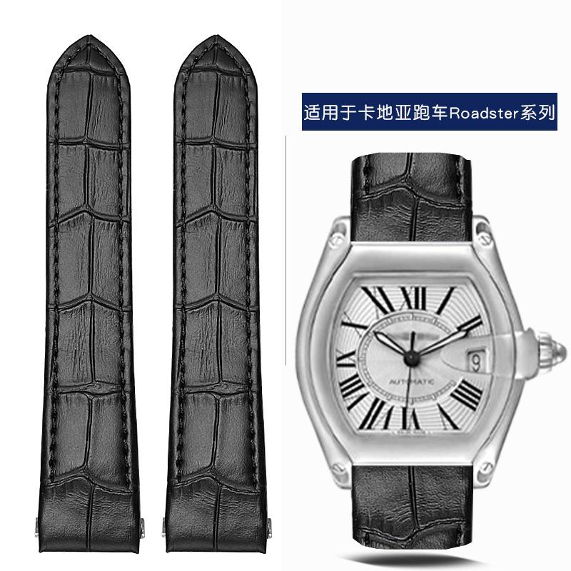 

19mm 20mm For Cartier Roadster W6206018 W6206017 Nylon Watchband Men Canvas Quick Metal adapter Cowhide Watch Strap accessories 19mm