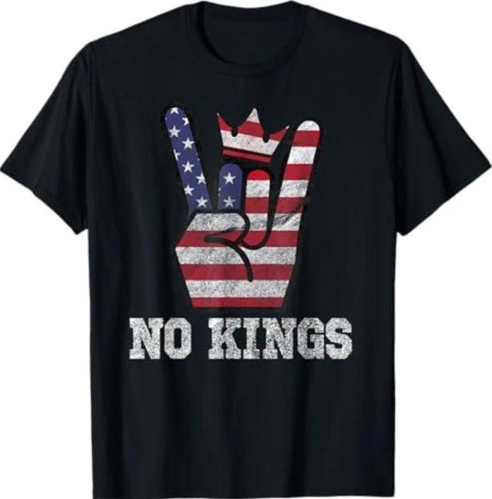 No Kings Shirt 4th of July Vintage American Flag No Kings T-Shirt S