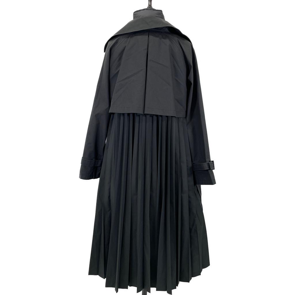 Moncler EBIHENS 2WAY Pleated Switching Trench with Inner Down Vest Coat 1 blackUsed