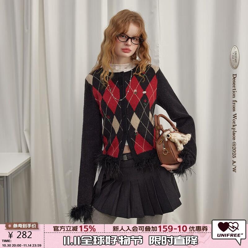 

UNIFREE Women s Retro Fair Isle Knit Cardigan S