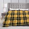 Yellow Tartan Blanket Quality Warm Bedding Throws Winter Girls Boys Living Room Pattern Bedspread