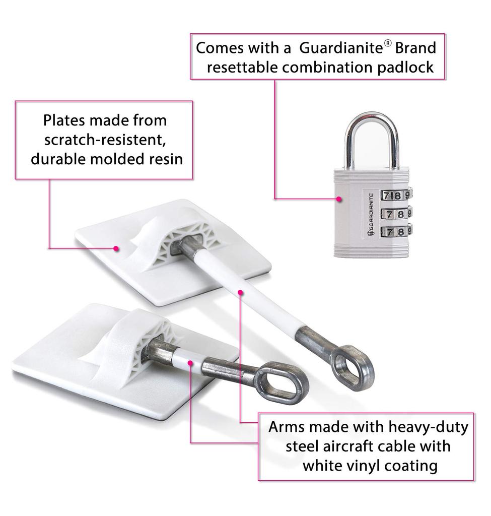 CSP Refrigerator Door Lock Combination (White, Padlock)