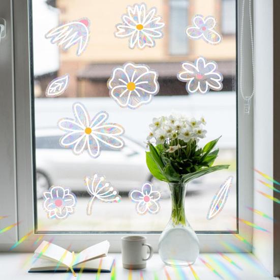 Static Glass Sticker Sun Protection UV Blocking Privacy Film with Colorful Rainbow Light Effect Glue-Free Electrostatic Reusable Window Cover