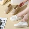 Women's White Waterproof Closed-Toe Nurse Shoes - Soft Sole, Non-Slip, Hollow Out Flat Sandals for Summer Work