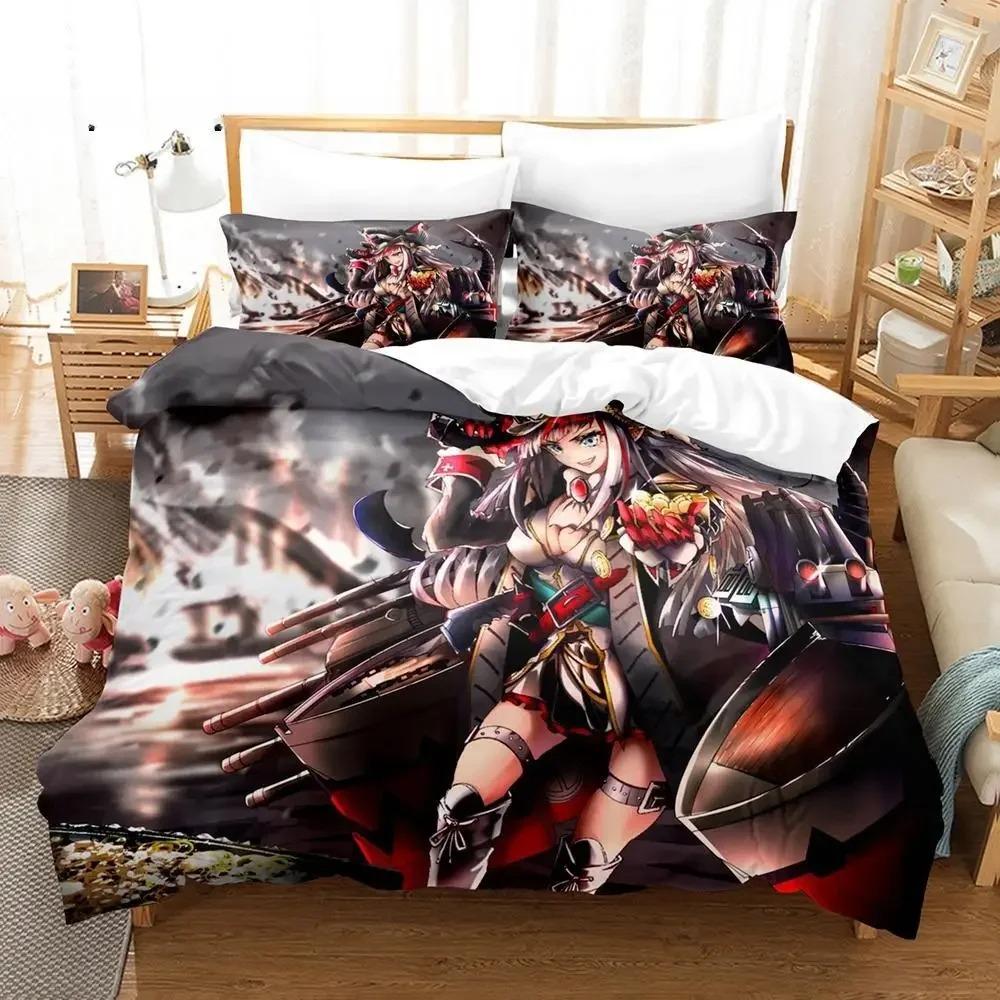 Lightweight Trendy Single Twin Full Queen King 3D Print Anime Azur Lane Size Bed Adult Kid Bedroom Sets Quilt