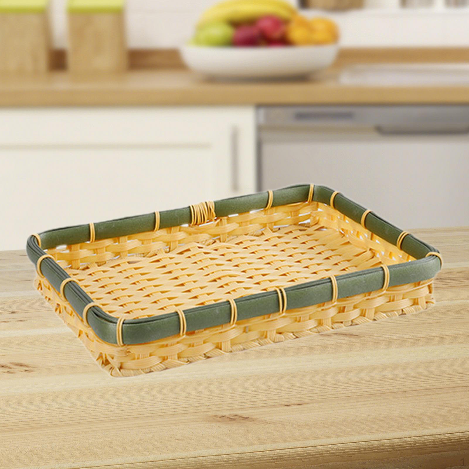 

Бамбуковая корзина, плетеный вручную поднос, домашний декор, контейнер, органайзер для прихожей с конфетами S