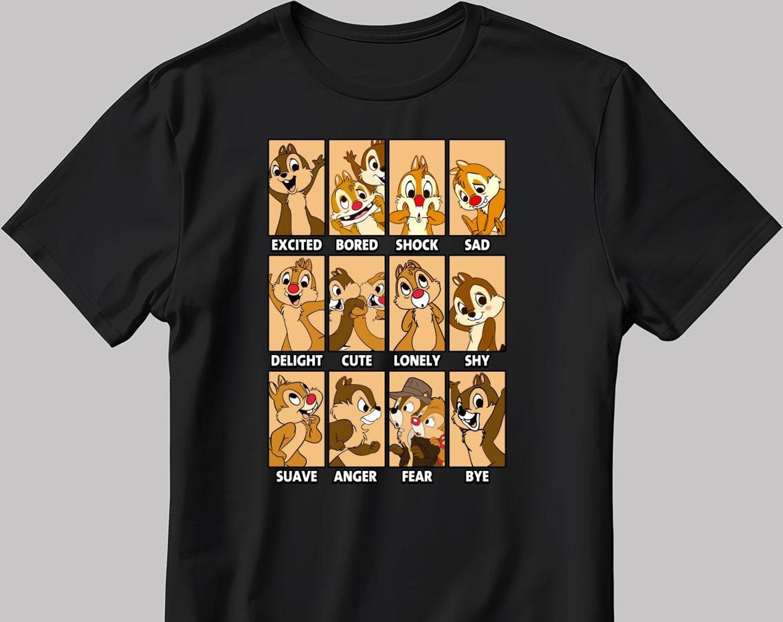Chip Dale Moods Short Sleeve White-Black Men s / Women s T-Shirt C556 S