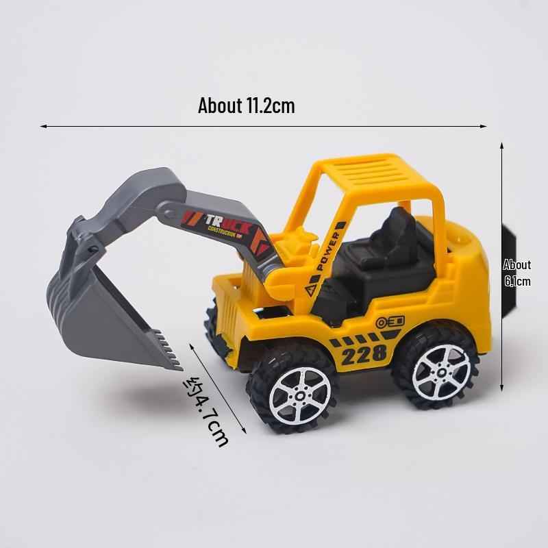 Construction Vehicle Cake Toppers: Excavator, Bulldozer, Roadblock Inserts, Figurines for Boys' Birthday