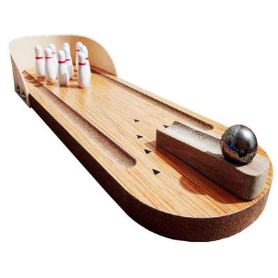 Desktop Bowling Game Set Indoor Wooden Mini 1 Set Parent-Child Interactive Toys Christmas Xmas Gifts Intelligence Development
