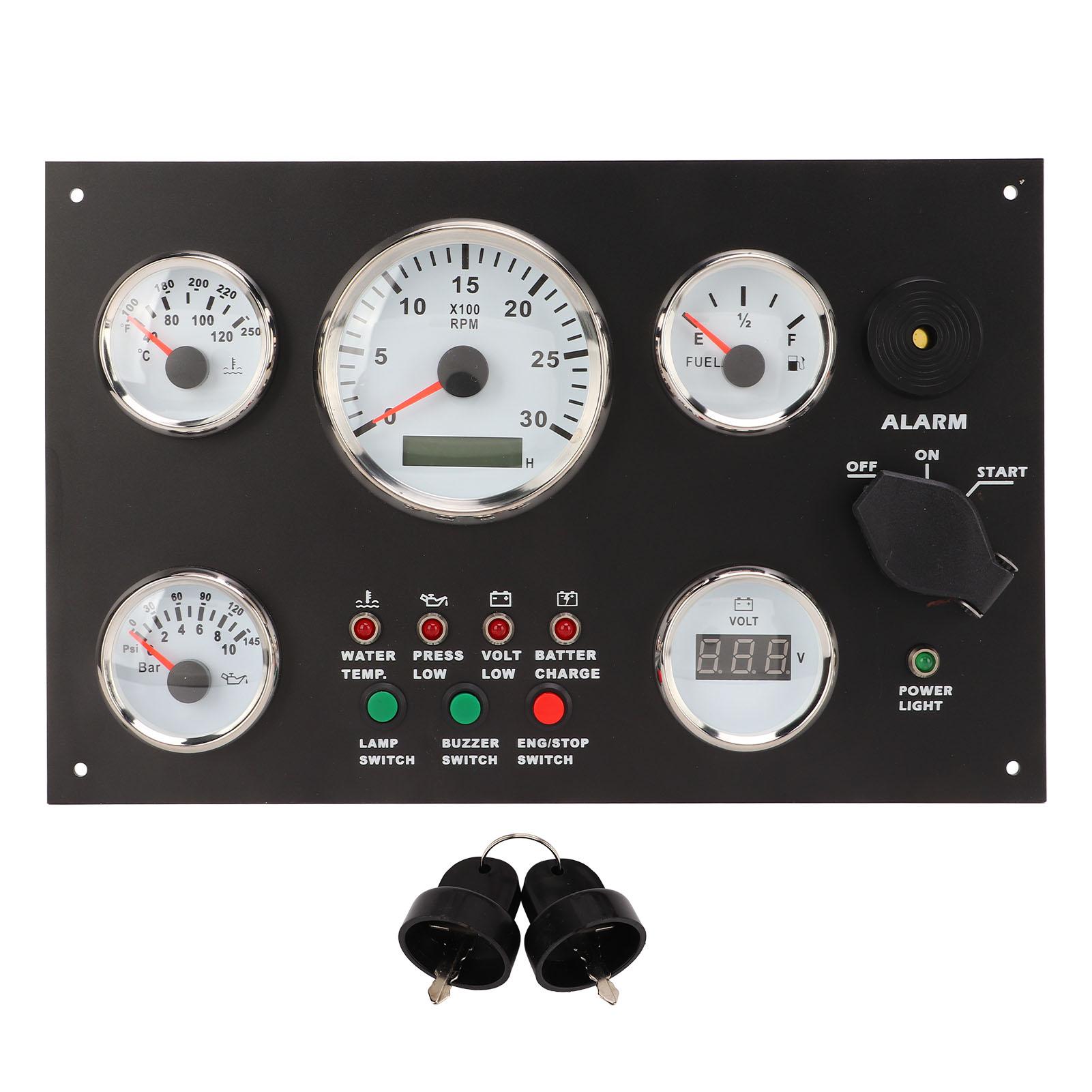

Engine Dash Board Multifunctional Center Console Panel With Speed Oil Level Pressure Water Temp Voltage Display For RV Boat