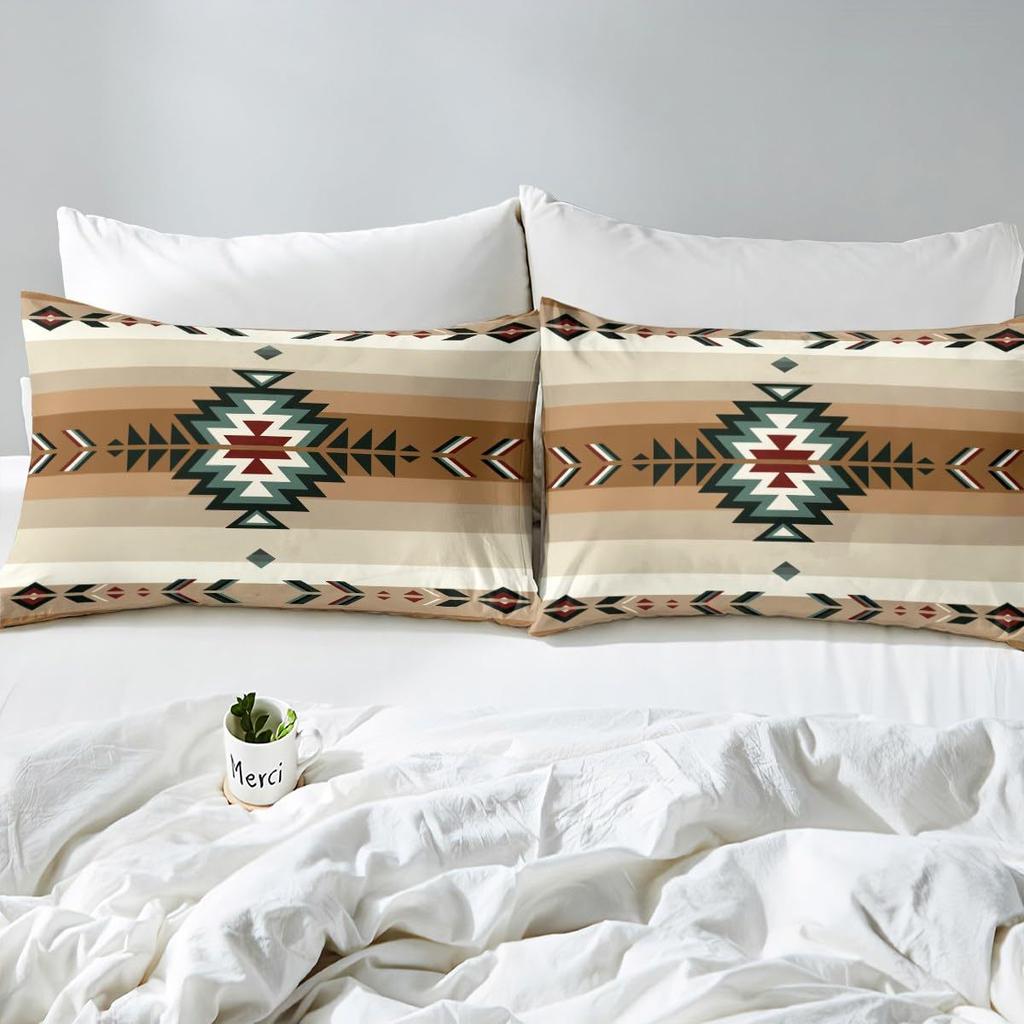 Geometric Pattern Down Comforter Set Bedding Set 3-piece Duvet Cover Set