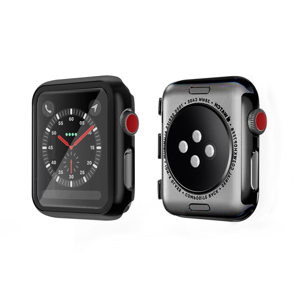 Plating Frame PC+Tempered Glass Watch Shell for Apple Watch SE/SE (2022)/Series 6/5/4 44mm
