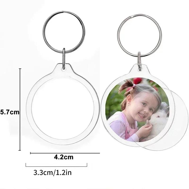 Transparent Mini Picture Frame Keychains Detachable Design Bulk Pack of 5-100pcs for Unique DIY Souvenirs Memorial Gifts