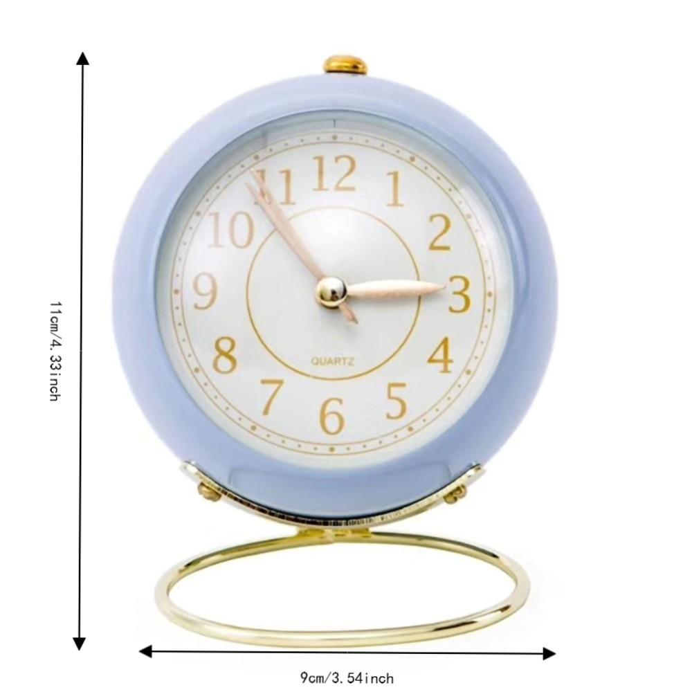 ABS Round Alarm Clock 3.54x4.33in Quartz Alarm Clock Cute Tabletop Clock  For Bedroom