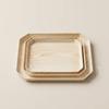 Waterproof Bathroom Vanity Tray Countertop Makeup Organizer Stackable Octagon Plastic Wood Grain Perfume Cosmetic Storage Tray