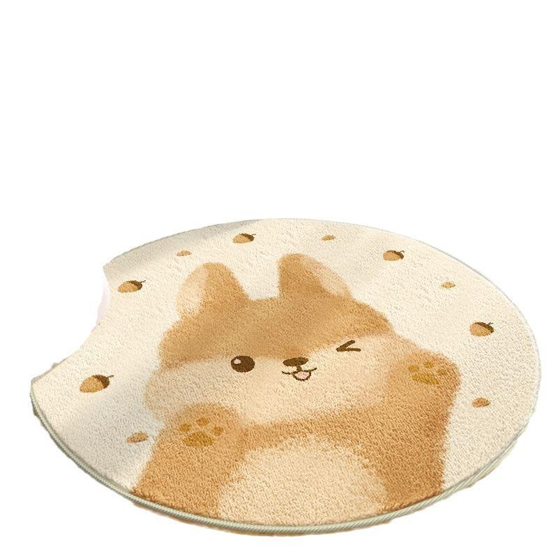 Round Carpet Living Room Plush Mat Thick Children's Room Reading Area Cartoon Bedroom Study Swivel Chair Soundproof Foot Mat