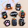 10Pcs New Cute Cartoon Black Cat Series Flat Back Ornament Jewelry Bows Accessories