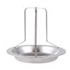 Stainless Steel Uncoated Chicken Roasting Rack with Base for Home, Hotel, and Restaurant.