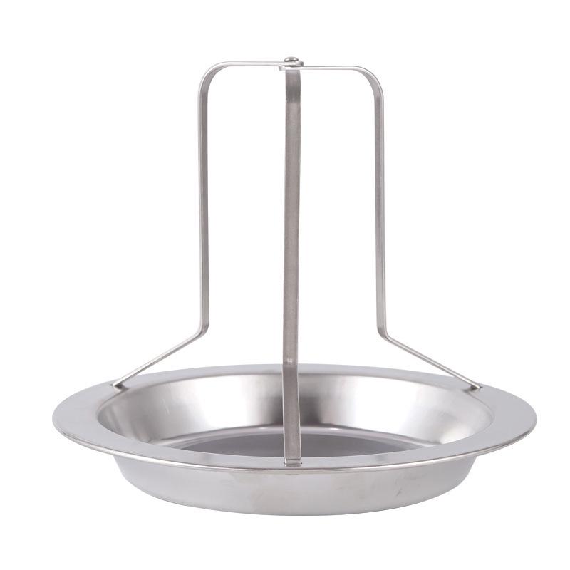 Stainless Steel Uncoated Chicken Roasting Rack with Base for Home, Hotel, and Restaurant.