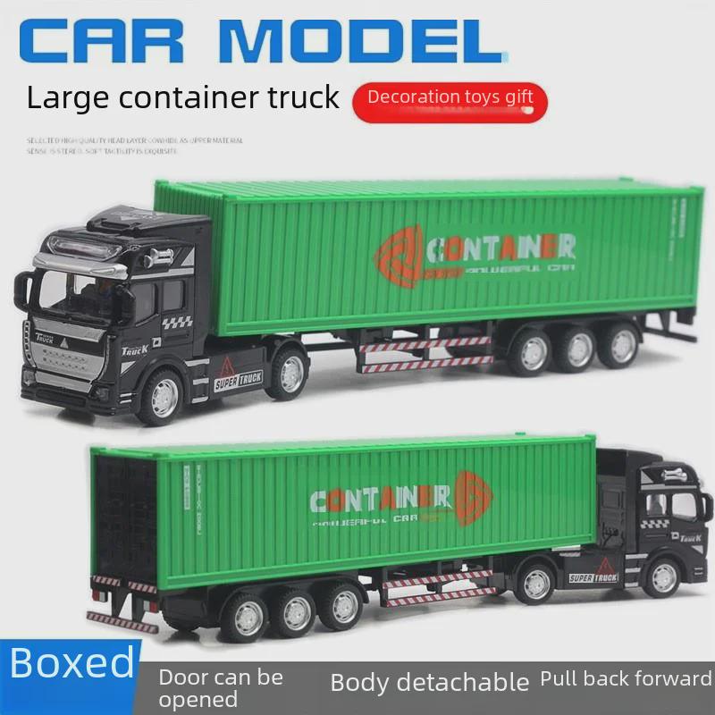 Grenzüberschreitendes Legierungs-Großes Baustellenfahrzeug Transport-LKW Sattelzugmaschine Modell Spielzeug für Jungen mit englischer Verpackung