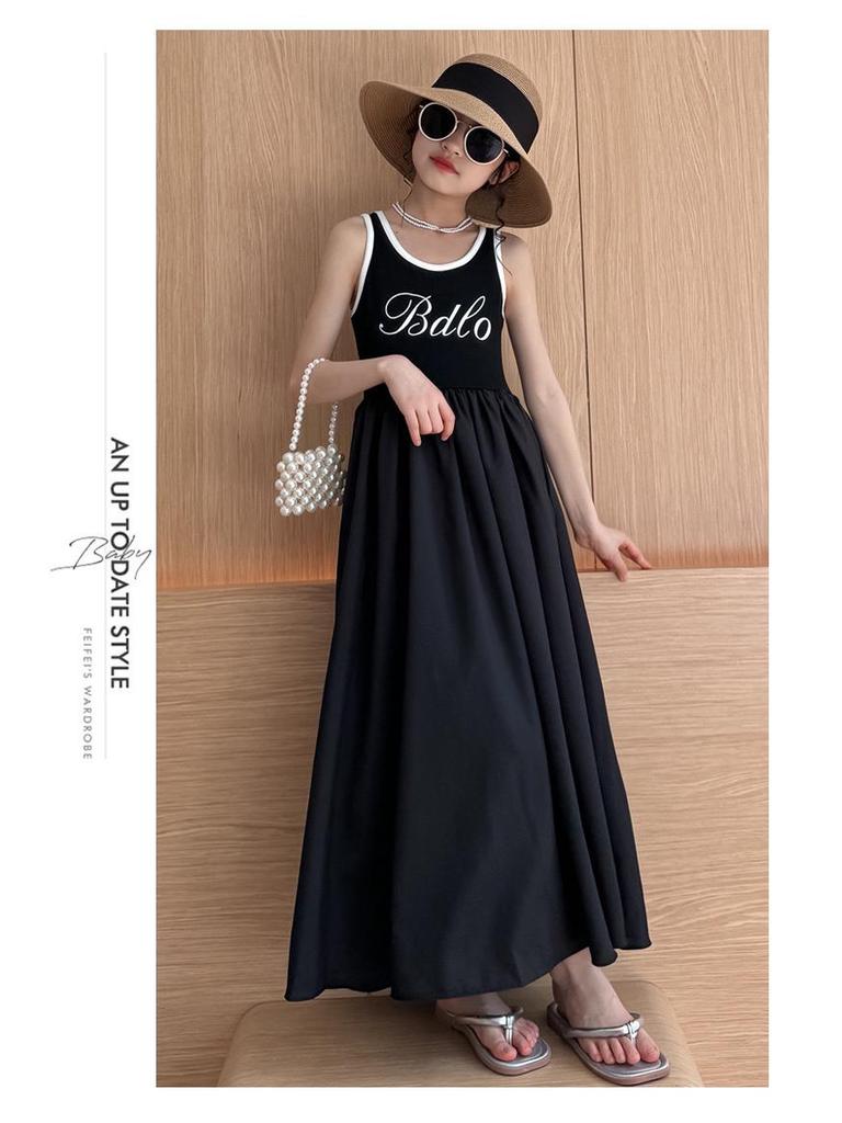 2024 Girls' Summer High-End Princess Dress - Fashionable Long Style for Big Children