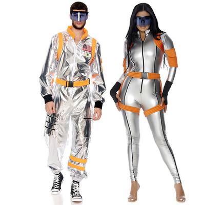 Unisex Halloween Cosplay Costume Space Astronaut Outfit Couple Stage Performance Sci-Fi Theme