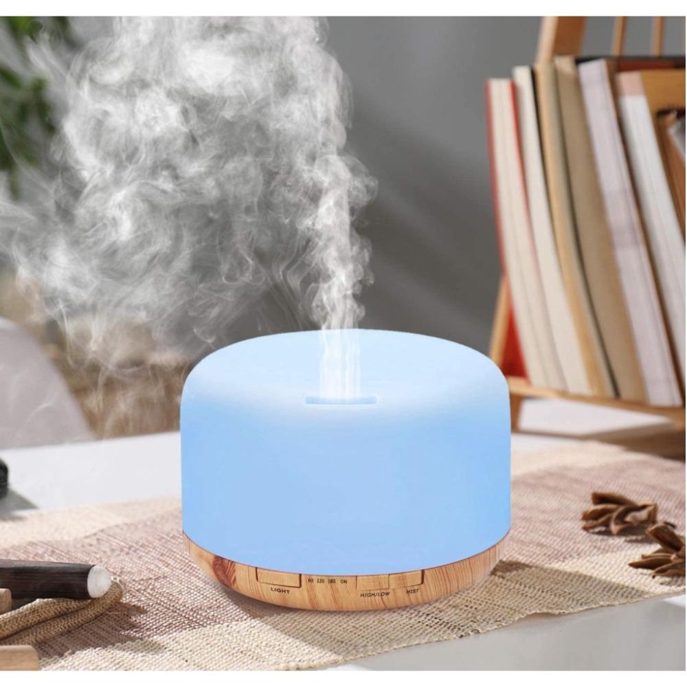 Homlly Woodi Aroma Humidifier 500ml - 7 Changing colours as table lamp 1PCS