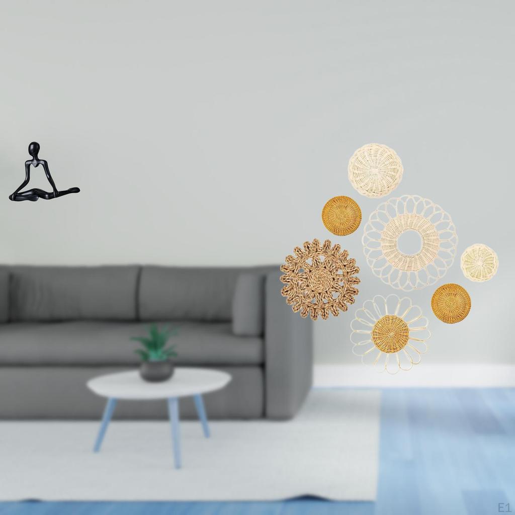 Creative Abstract Thinker Sculpture And Unique Rattan Woven Wall Art Ornament for Bedroom Entrance