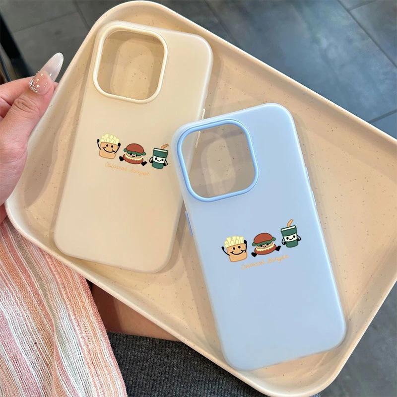 Simple Burger for iPhone16/17promax Mobile Phone Case Apple 15 Skin Scrub 13/12 Jelly 14