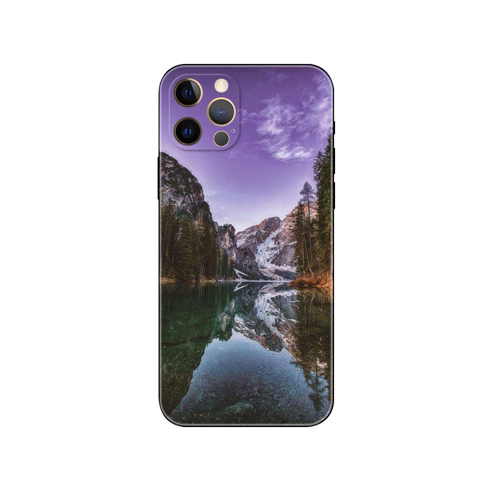 mountain landscape phone case for iphone 14 5s 2020se 6 6s 7 8 plus x 10 XR XS 11 12 13 mini pro MAX black tpu back cover