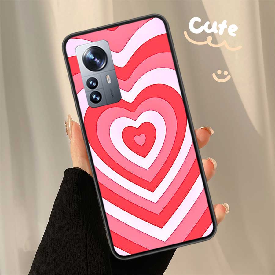 Heart Circle Phone Case For Xiaomi Poco X6 X5 X4 X3 GT NFC M4 M5 Pro 5G M3 Mi Note 10 Lite F5 F4 F3 F2 F1 Capa Coque TPU Cover C