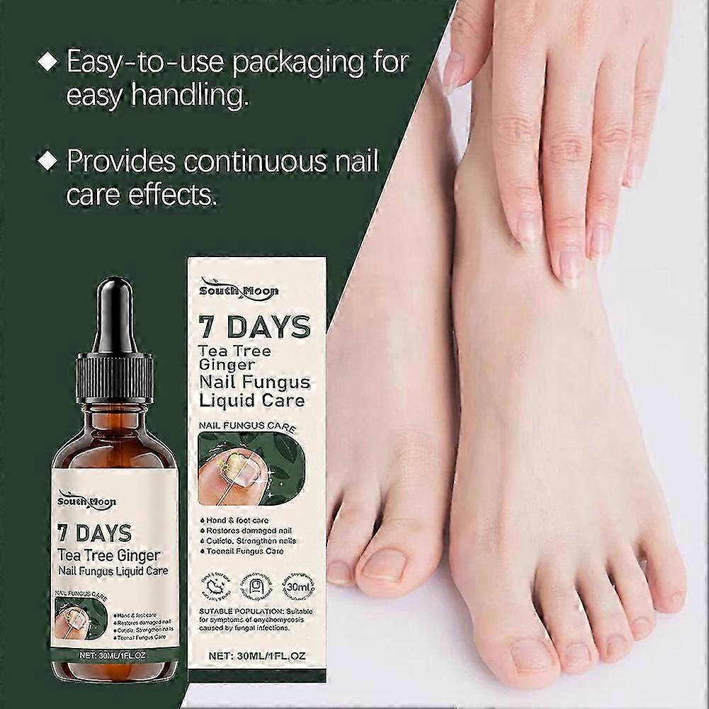 Tea Tree & Ginger Nail Fungus Treatment Liquid, 1-3x 7 Days Treatment, Nourishing & Strengthening Nails for Healthier Growth, Nail Care Solution
