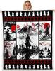 GUOYU Blanket Kids Japanese Geishas Fleece Throw Blanket Queen Boys Girls Cherry Blossoms Plush Blanket Japanese Style Sherpa Blanket Japanese