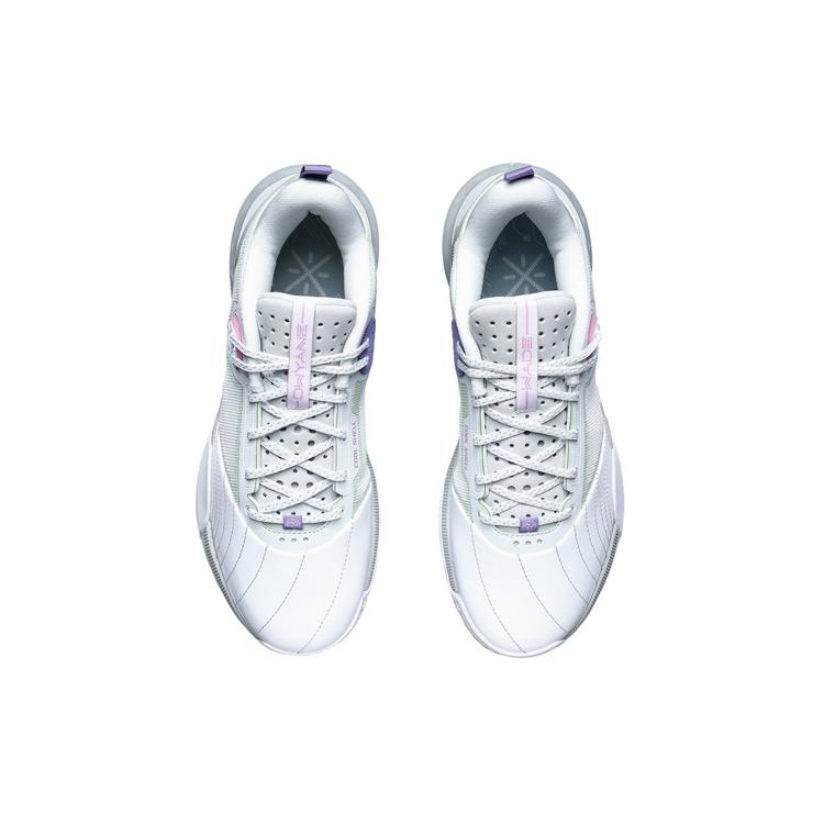 New LiNing 6 Throughout The Day Cushioning Anti Slip Wear Resistant Breathability Low Top Basketball Shoes White Gray ABPR019-3