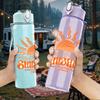 1PC Sunrise Sunshine Boho Sun Art Print 750ml Color Plastic Sports Water Bottle Leakproof Flip Straw Lid Suitable for Sports Office Home Use