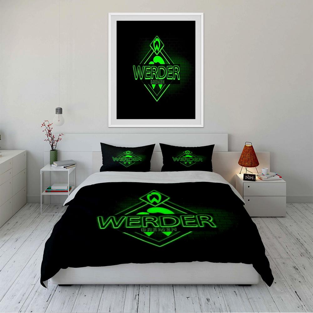 Werder Bremen Neon Bedding Set Bedding Duvet Cover Set Duvet Cover Pillowcases Home Decor (1 * Duvet Cover 2 * Pillowcases, Without Duvet Insert)